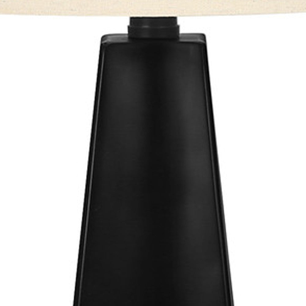 Black Geometric Table Lamp w/ Shade