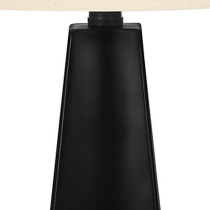 Black Geometric Table Lamp w/ Shade