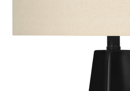 Black Geometric Table Lamp w/ Shade