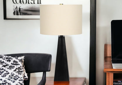 Black Geometric Table Lamp w/ Shade