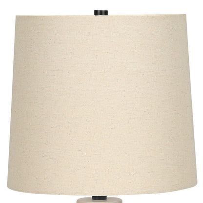 Cream Geometric Table Lamp w/ Shade