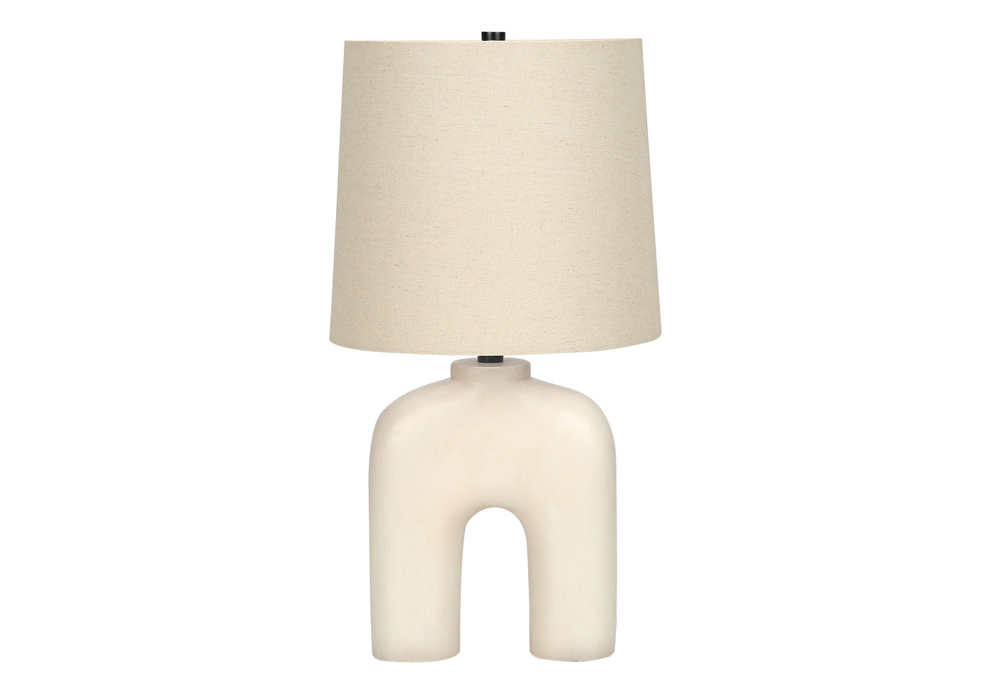 Cream Geometric Table Lamp w/ Shade