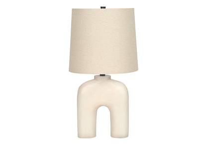 Cream Geometric Table Lamp w/ Shade