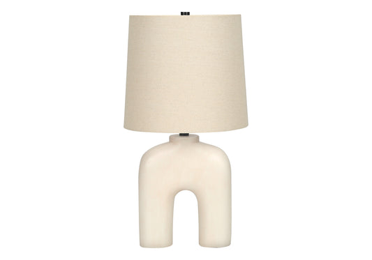 Cream Geometric Table Lamp w/ Shade