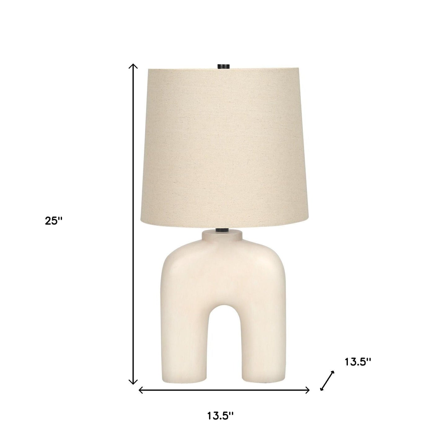 Cream Geometric Table Lamp w/ Shade