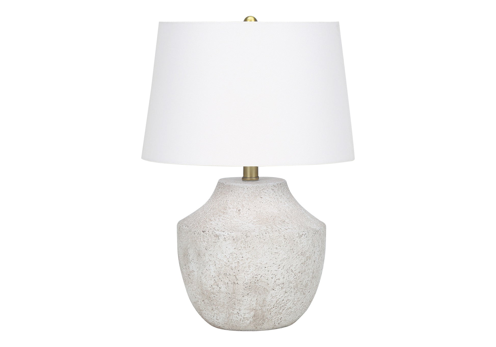 Cream Concrete Urn Table Lamp w/ Shade