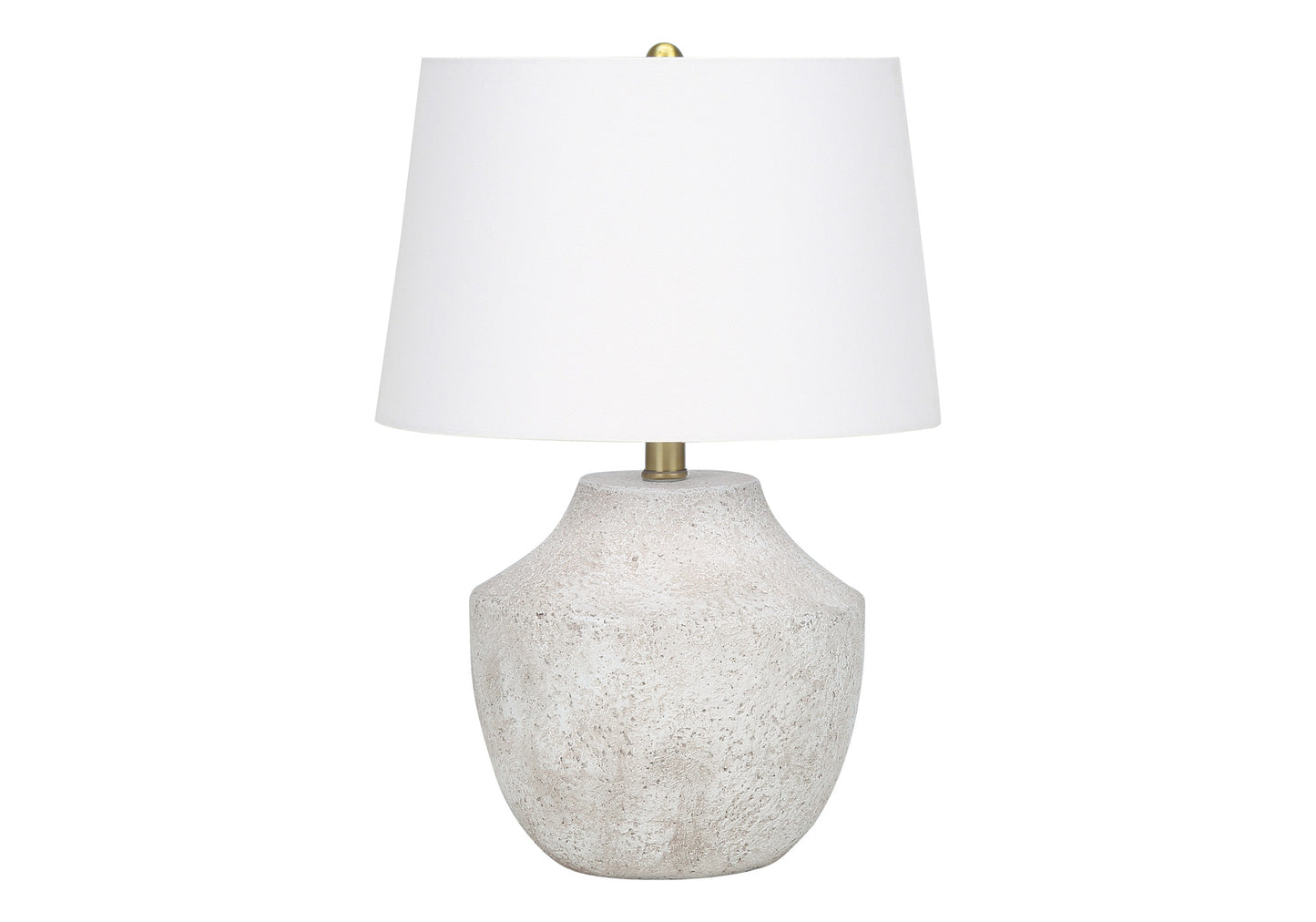 Cream Concrete Urn Table Lamp w/ Shade