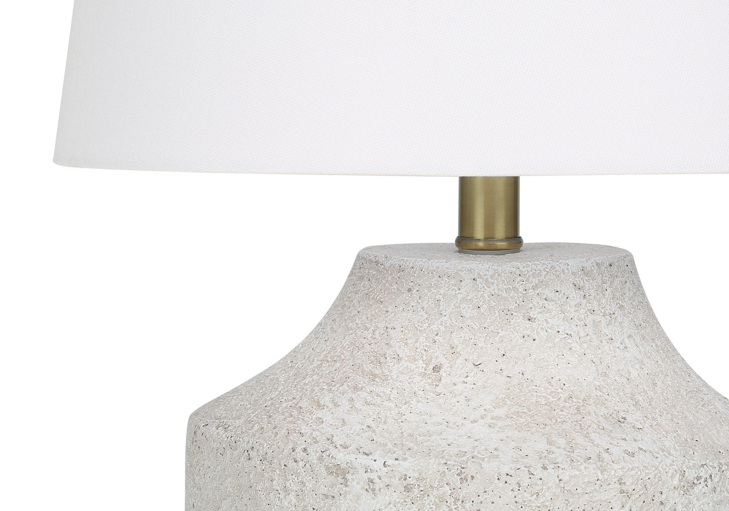 Cream Concrete Urn Table Lamp w/ Shade