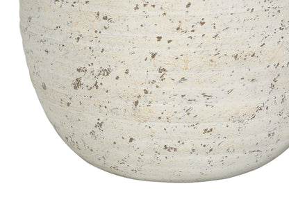 Cream Concrete Urn Table Lamp w/ Shade