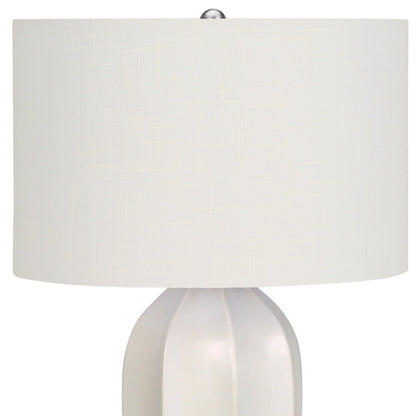 Cream Geometric Table Lamp w/ Shade