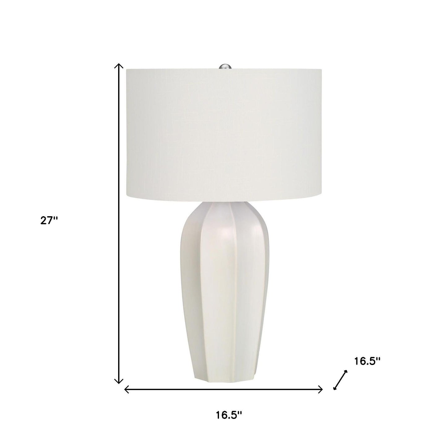 Cream Geometric Table Lamp w/ Shade