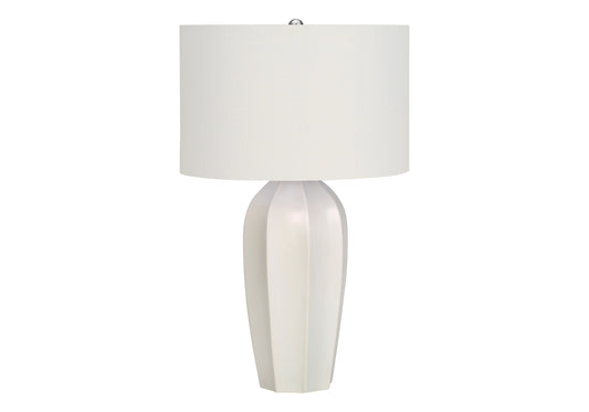 Cream Geometric Table Lamp w/ Shade