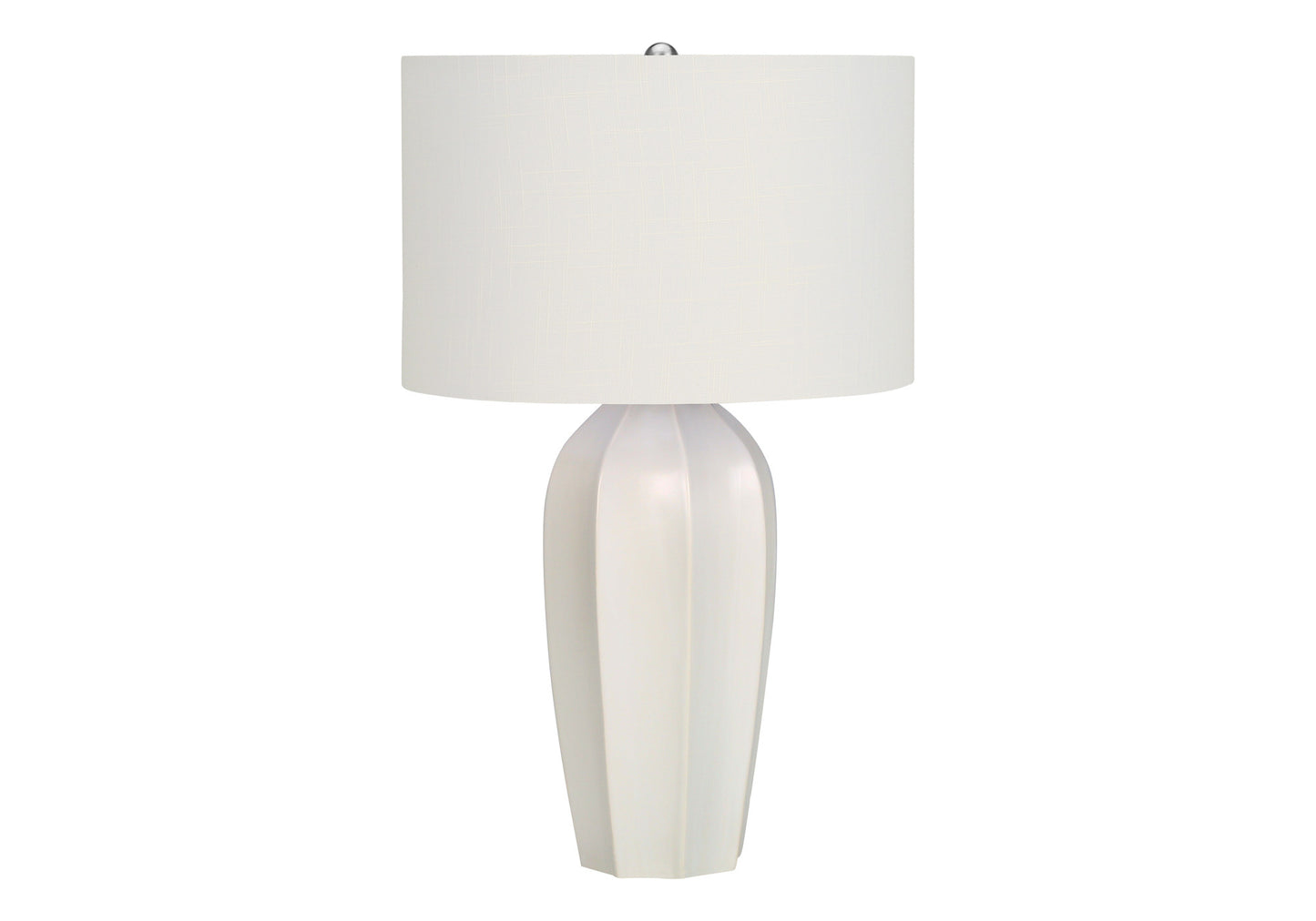 Cream Geometric Table Lamp w/ Shade