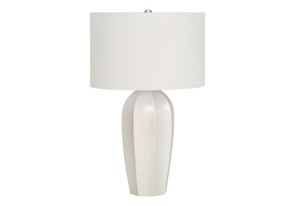 Cream Geometric Table Lamp w/ Shade