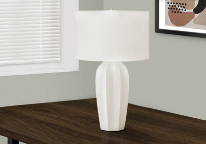 Cream Geometric Table Lamp w/ Shade