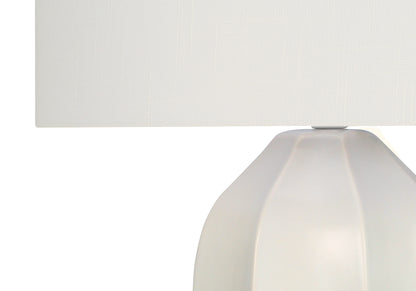 Cream Geometric Table Lamp w/ Shade