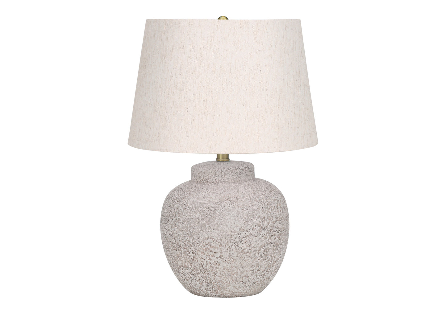 Cream Concrete Urn Table Lamp w/ Shade