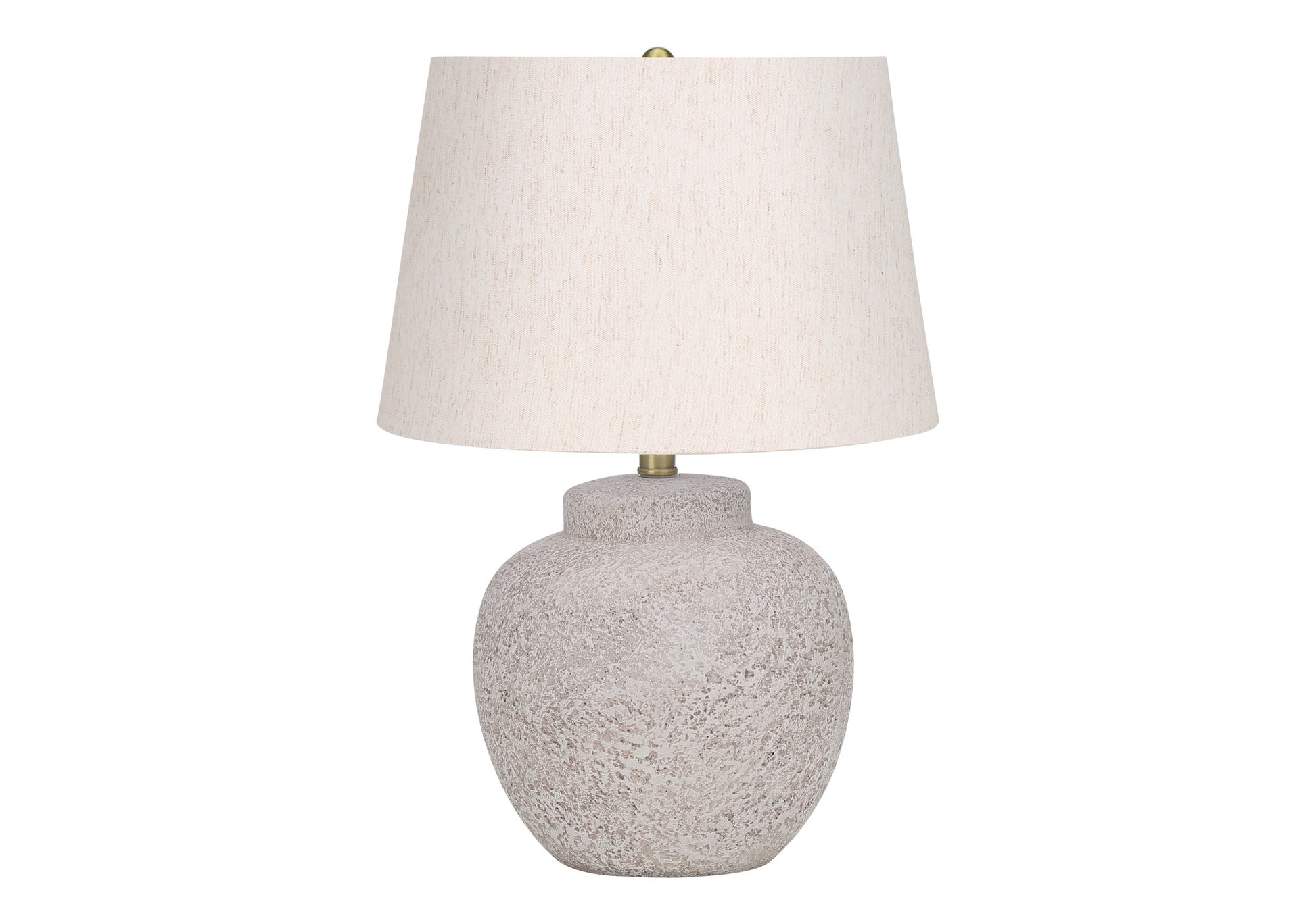 Cream Concrete Urn Table Lamp w/ Shade