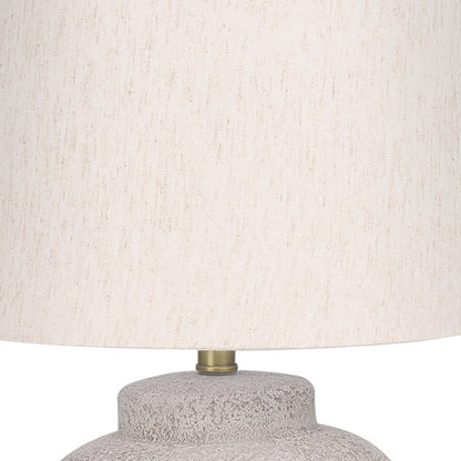 Cream Concrete Urn Table Lamp w/ Shade