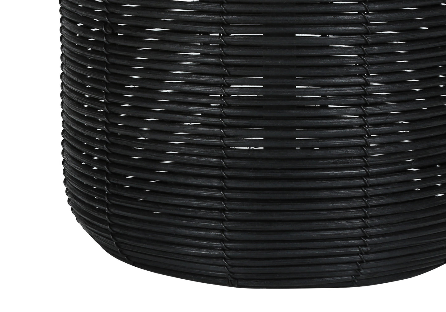 Black Rattan Table Lamp w/ Shade