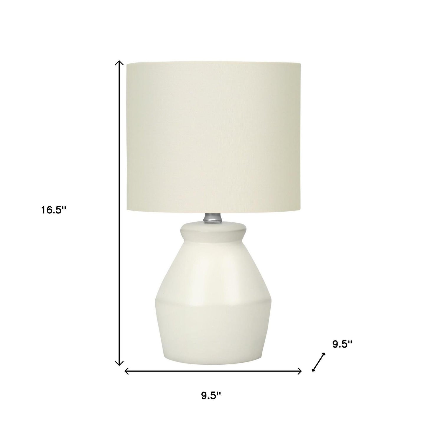 Cream Geometric Table Lamp w/ Shade