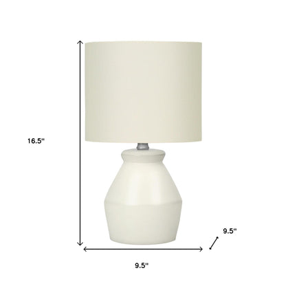 Cream Geometric Table Lamp w/ Shade