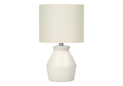 Cream Geometric Table Lamp w/ Shade