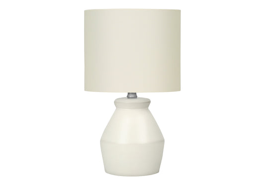 Cream Geometric Table Lamp w/ Shade