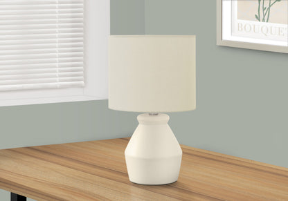 Cream Geometric Table Lamp w/ Shade