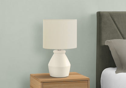 Cream Geometric Table Lamp w/ Shade