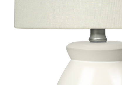 Cream Geometric Table Lamp w/ Shade