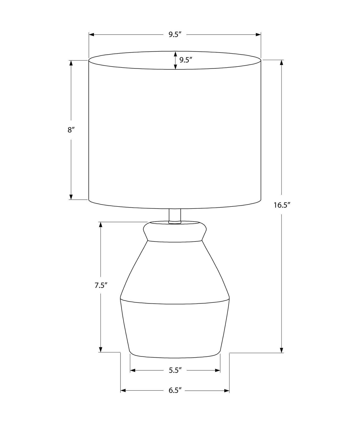 Cream Geometric Table Lamp w/ Shade