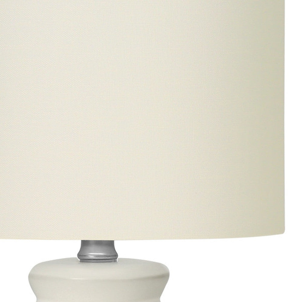 Cream Geometric Table Lamp w/ Shade