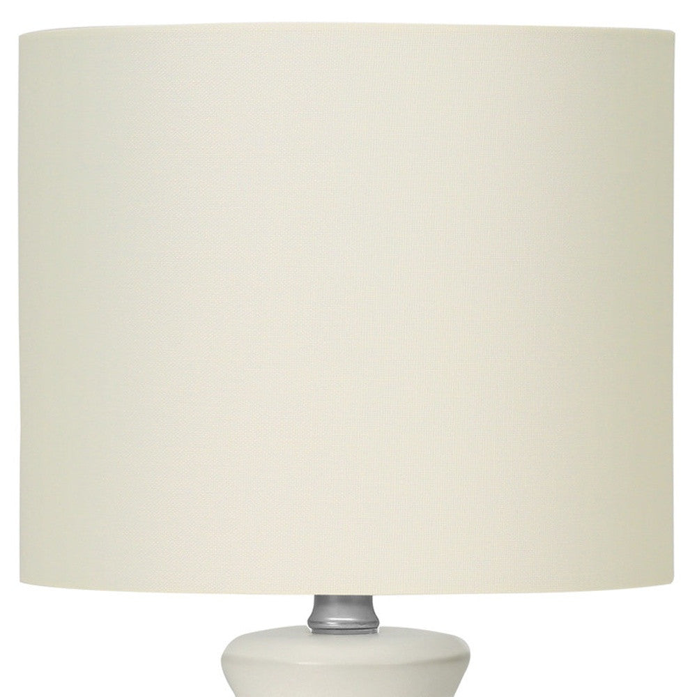 Cream Geometric Table Lamp w/ Shade