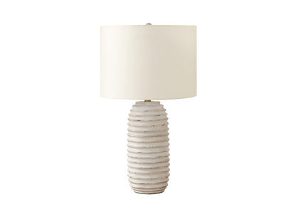 Cream Geometric Table Lamp w/ Shade