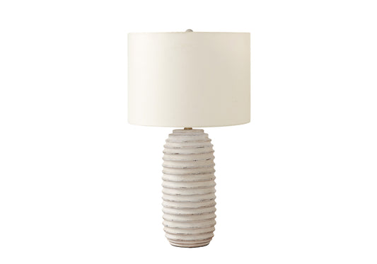 Cream Geometric Table Lamp w/ Shade