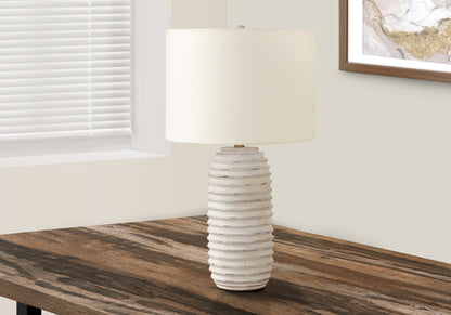 Cream Geometric Table Lamp w/ Shade