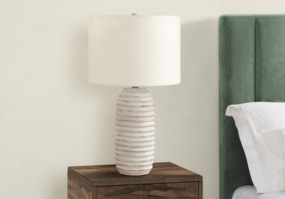Cream Geometric Table Lamp w/ Shade