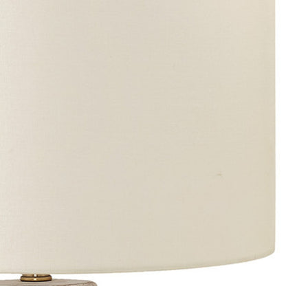 Cream Geometric Table Lamp w/ Shade