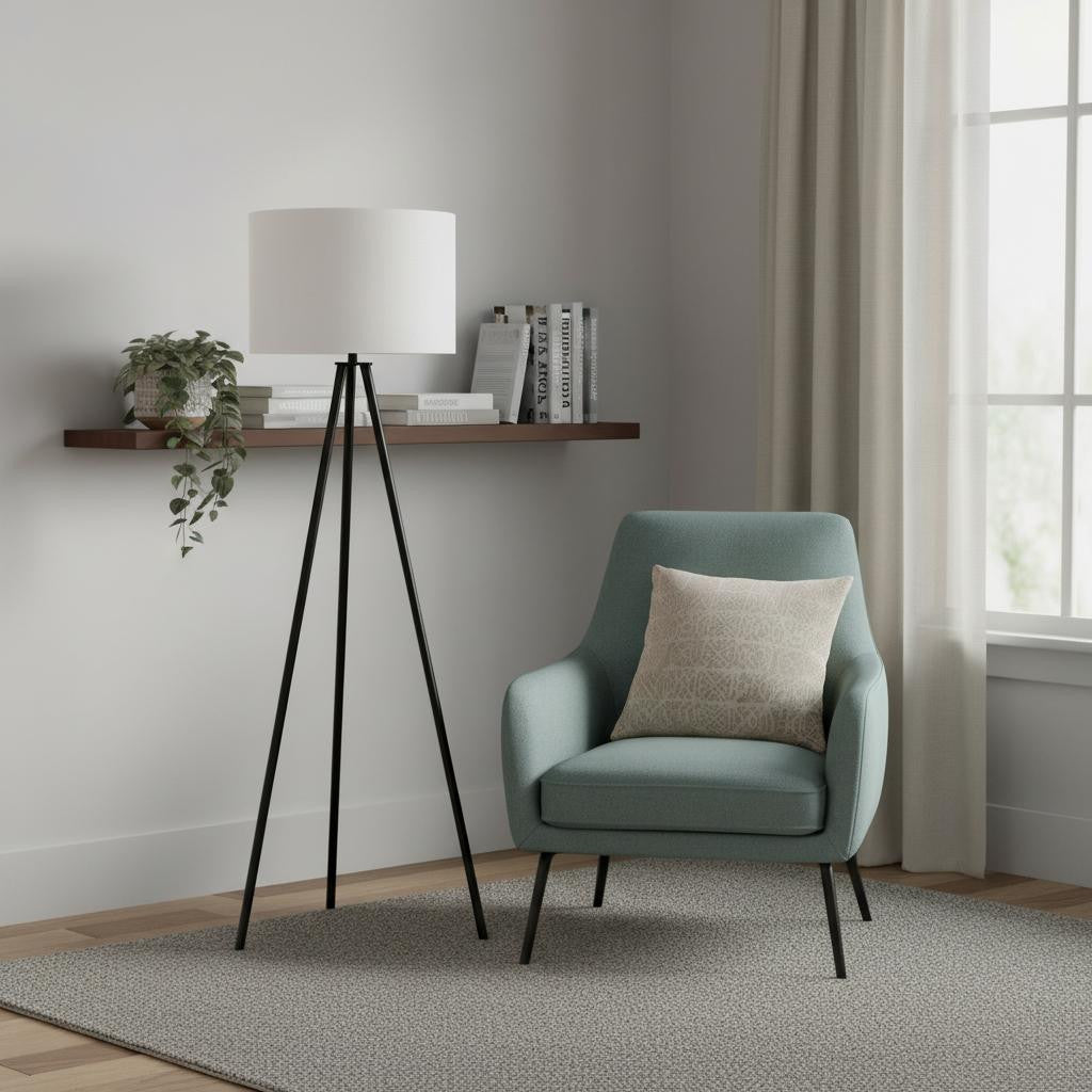 Matte Black Floor Lamp w/ Shade