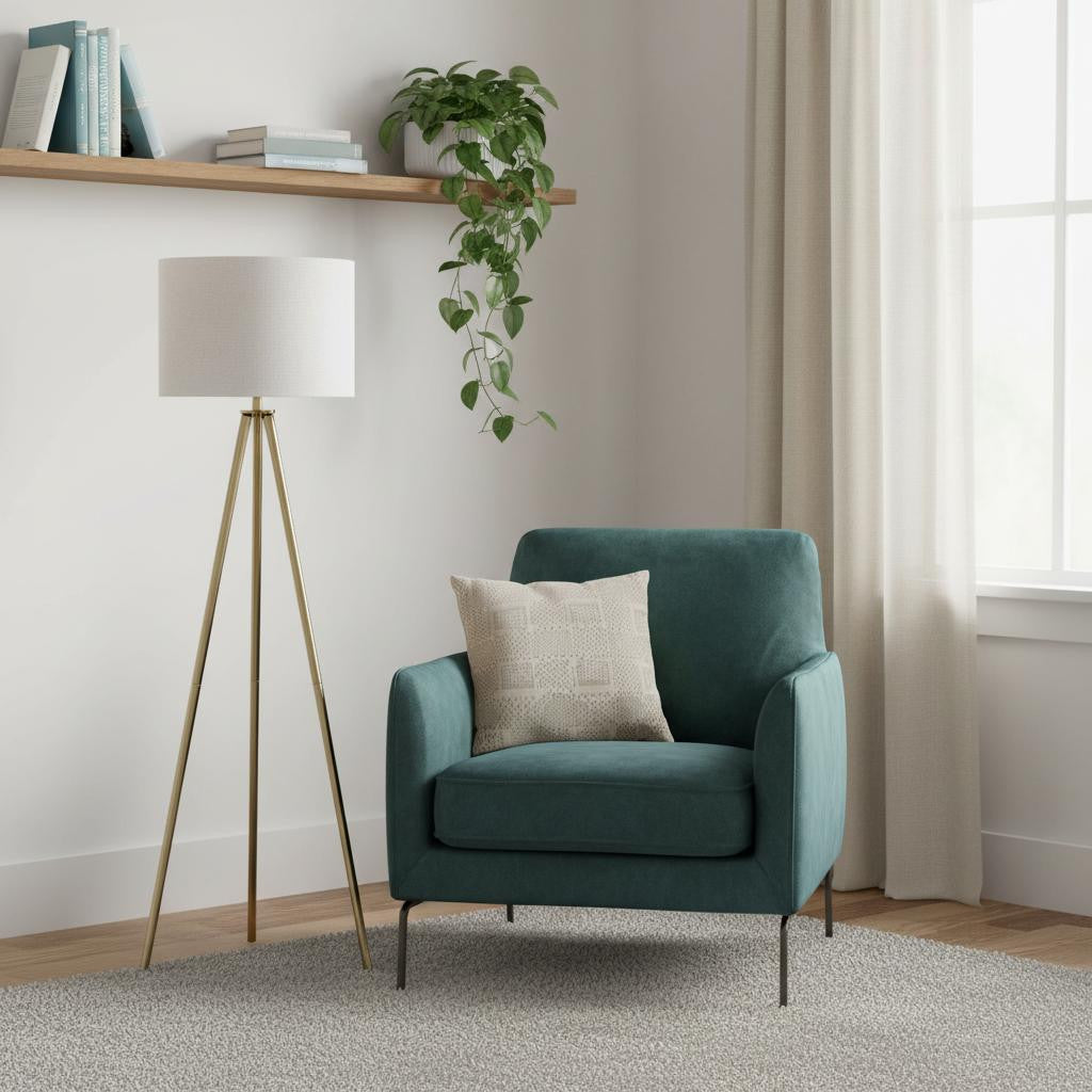 Matte Gold Floor Lamp w/ Shade