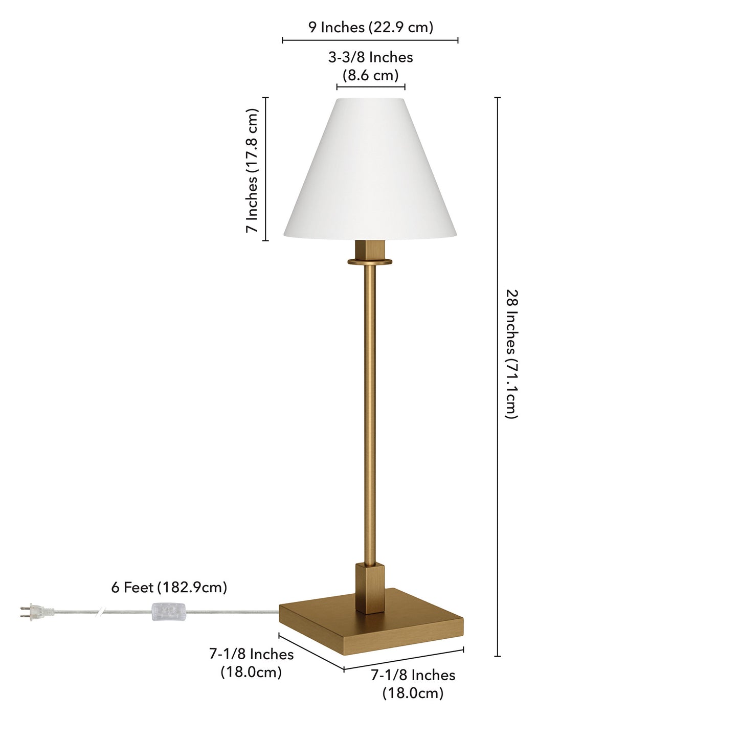 Brass Candlestick Table Lamp w/ Shade