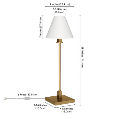 Brass Candlestick Table Lamp w/ Shade