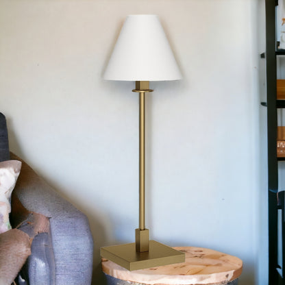 Brass Candlestick Table Lamp w/ Shade