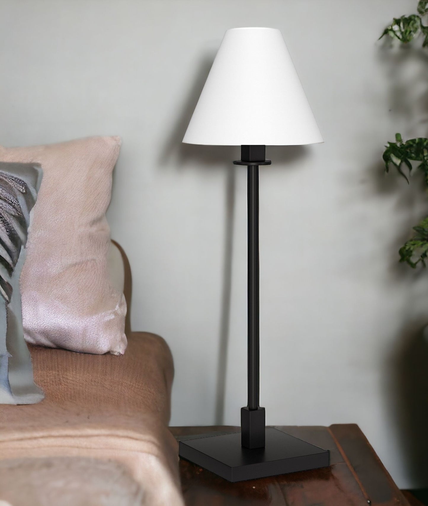 Black Candlestick Table Lamp w/ Shade
