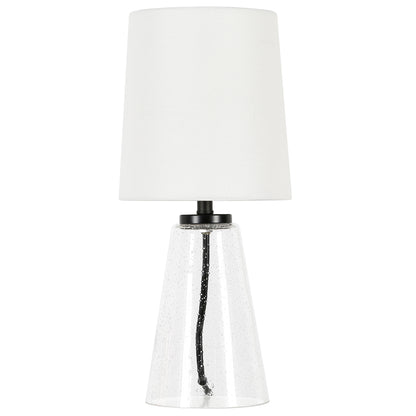 Clear Glass Geometric Table Lamp w/ Shade