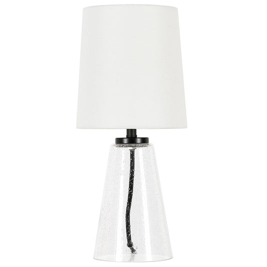 Clear Glass Geometric Table Lamp w/ Shade