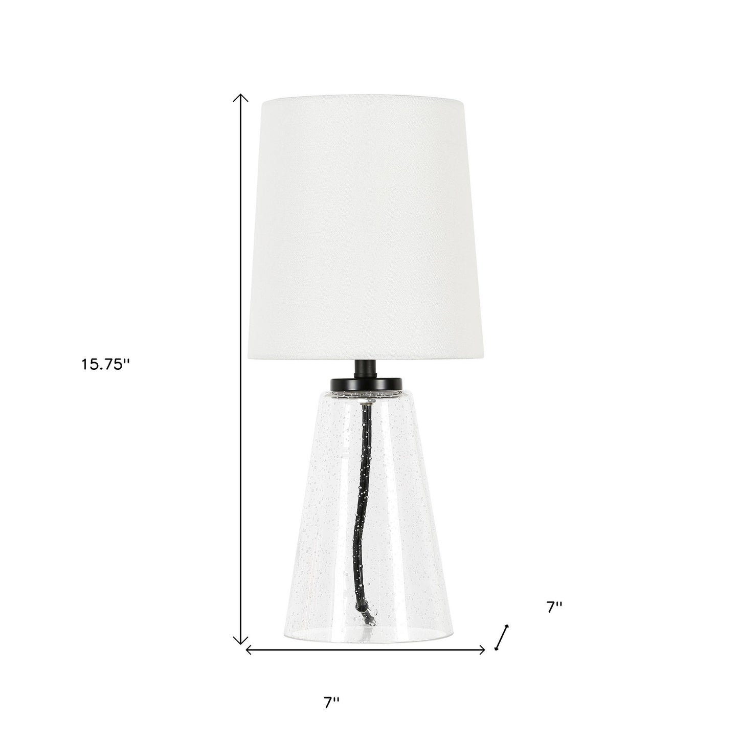 Clear Glass Geometric Table Lamp w/ Shade