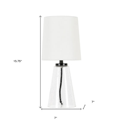 Clear Glass Geometric Table Lamp w/ Shade