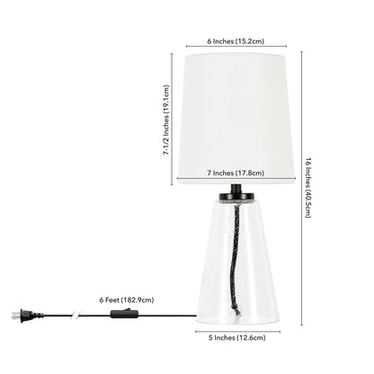 Clear Glass Geometric Table Lamp w/ Shade